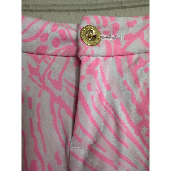 Lilly Pulitzer Sea Cups Pelican  Pink Stretch Shorts Size 6 - Picture 2 of 5